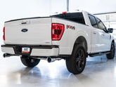 AWE 0FG Dual Split Rear Exhaust for '21+ Ford F-150 - 5" Chrome Silver Tips - Mounted